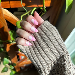 Pink Simple Twist - Press-On | Medium | Almond
