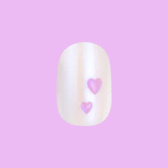 Tiny Puffy Hearts - Press-On | Short | Squoval