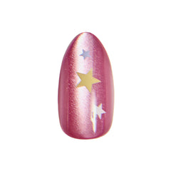 Star Fuchsia Velvet - Press On | Medium | Almond