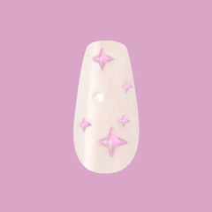 Puffy Sparkles & Pearls - Press-On | Medium | Coffin