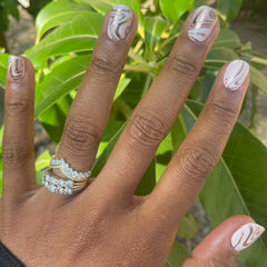 Marble Swirls | Squoval | Extra Short