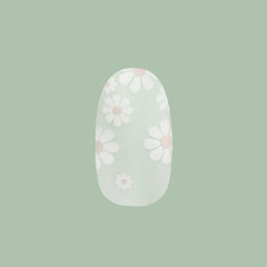 Teal Chrome Flower Shower - Press-On | Short | Round