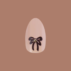 Little Gem Bows - Press On | Medium | Almond