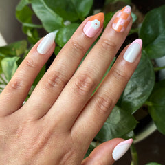 Chrome Flower Mixed Pack - Press-On | Medium | Almond