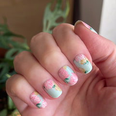 Full Floral - Press-On | Extra Short | Squoval