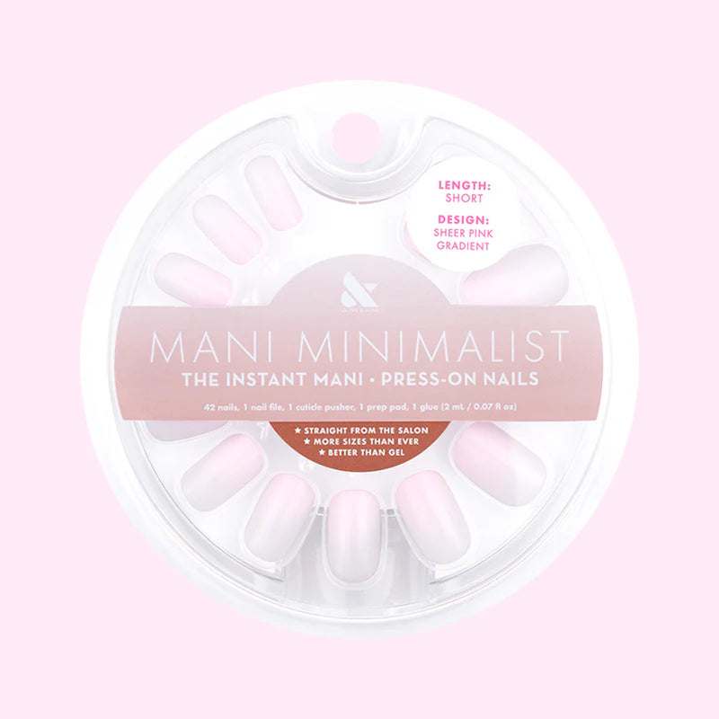 Sheer Pink Gradient - Press-On | Short | Squoval