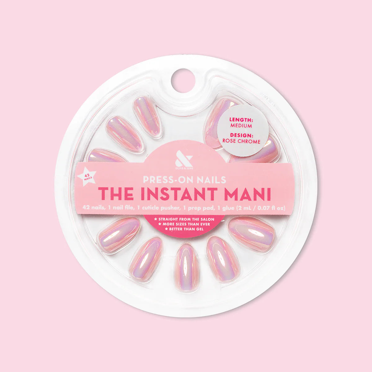 Rose Chrome - Press-On | Medium | Almond