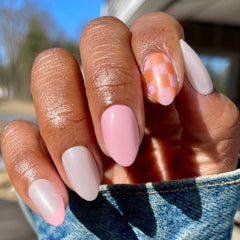 Chrome Flower Mixed Pack - Press-On | Medium | Almond