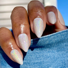 Neutral Iridescent Velvet - Press-On | Medium | Stiletto