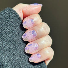 3D Chrome Blooms - Press-On | Short | Round