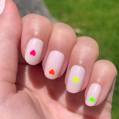 Neon Hearts | Round | Extra Short