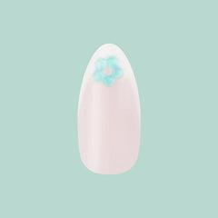 Puffy Flower Chrome French - Press-On | Medium | Almond