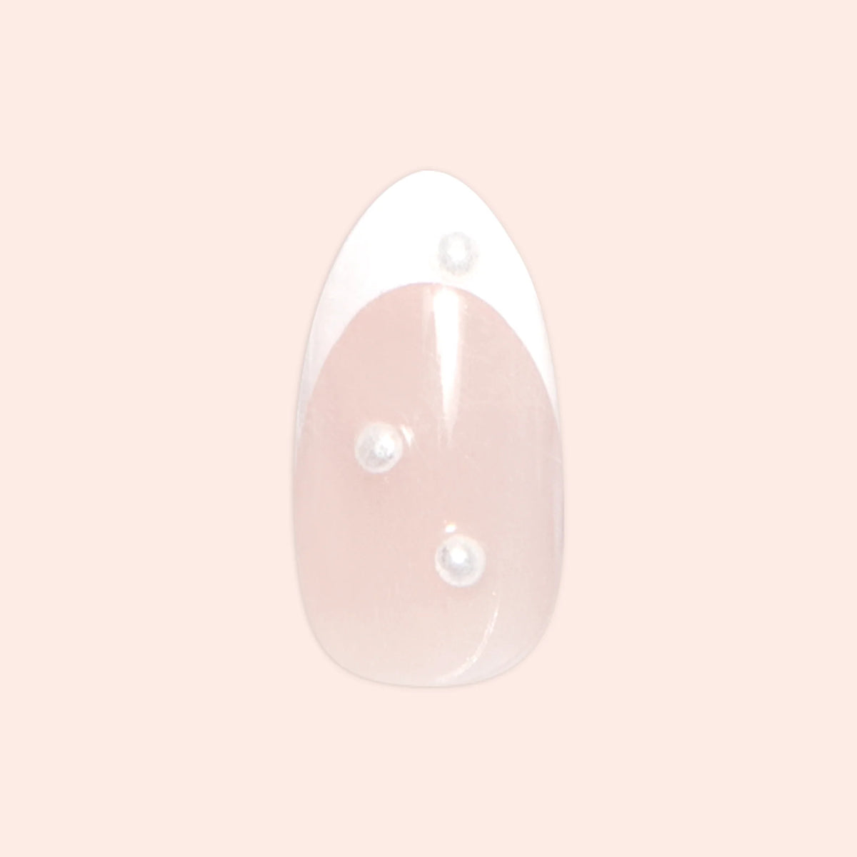 Iconic French Puffy Pearls - Press On | Medium | Almond