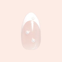 Iconic French Puffy Pearls - Press On | Medium | Almond