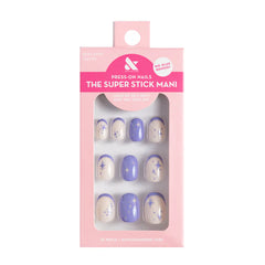 Mixed Purple Sparkle Tab Press Ons | Extra Short | Round - Loyalty Reward